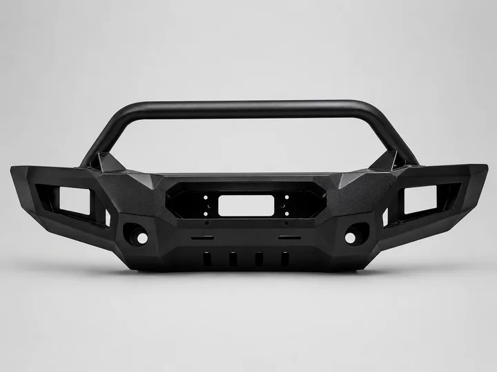 Off-road steel front bumper for a pickup truck
