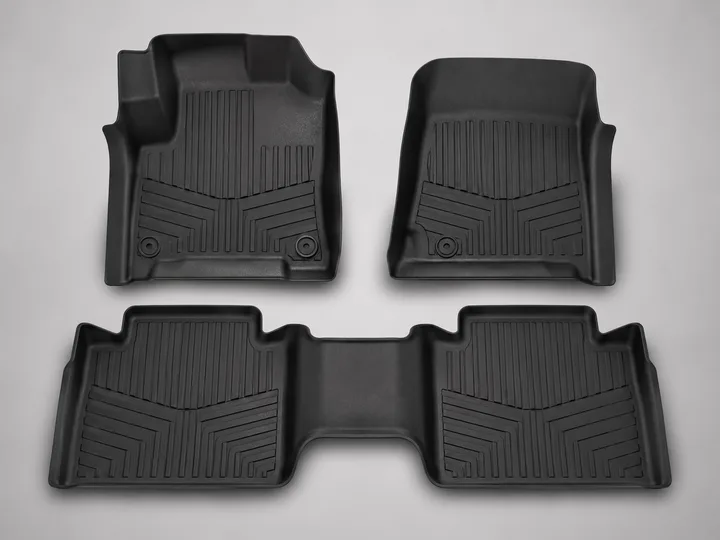 All-weather truck floor liners and mats
