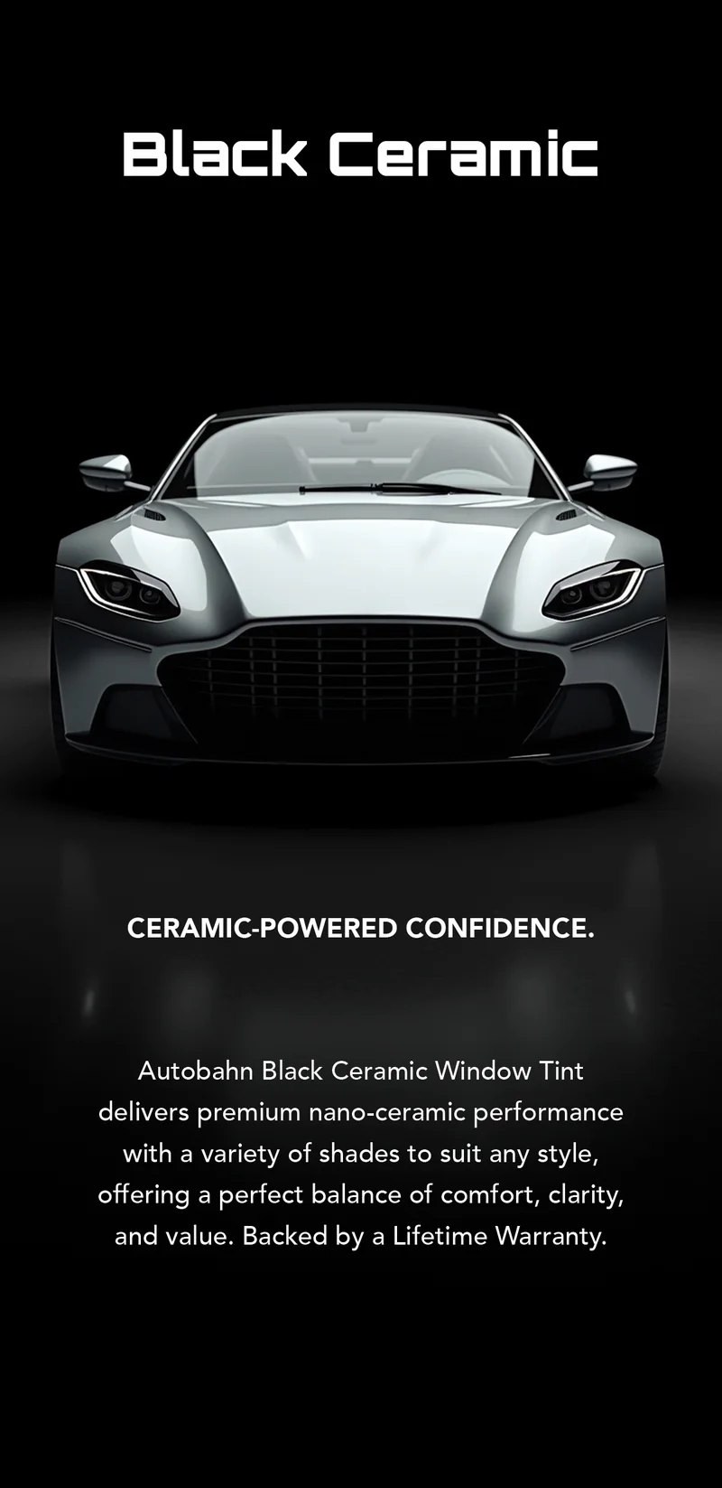 Autobahn Black Ceramic window tint, premium single-layer ceramic film