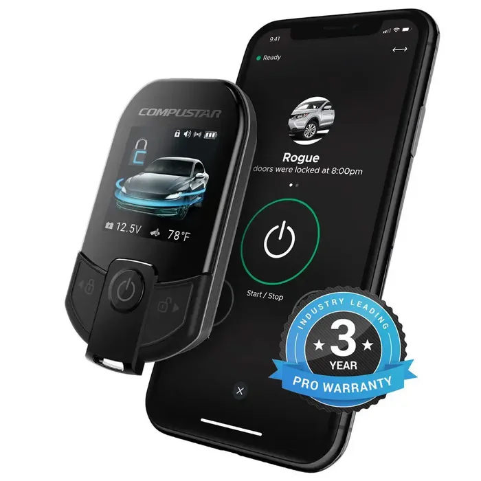 Compustar Pro Series LCD remote with DroneMobile smartphone control